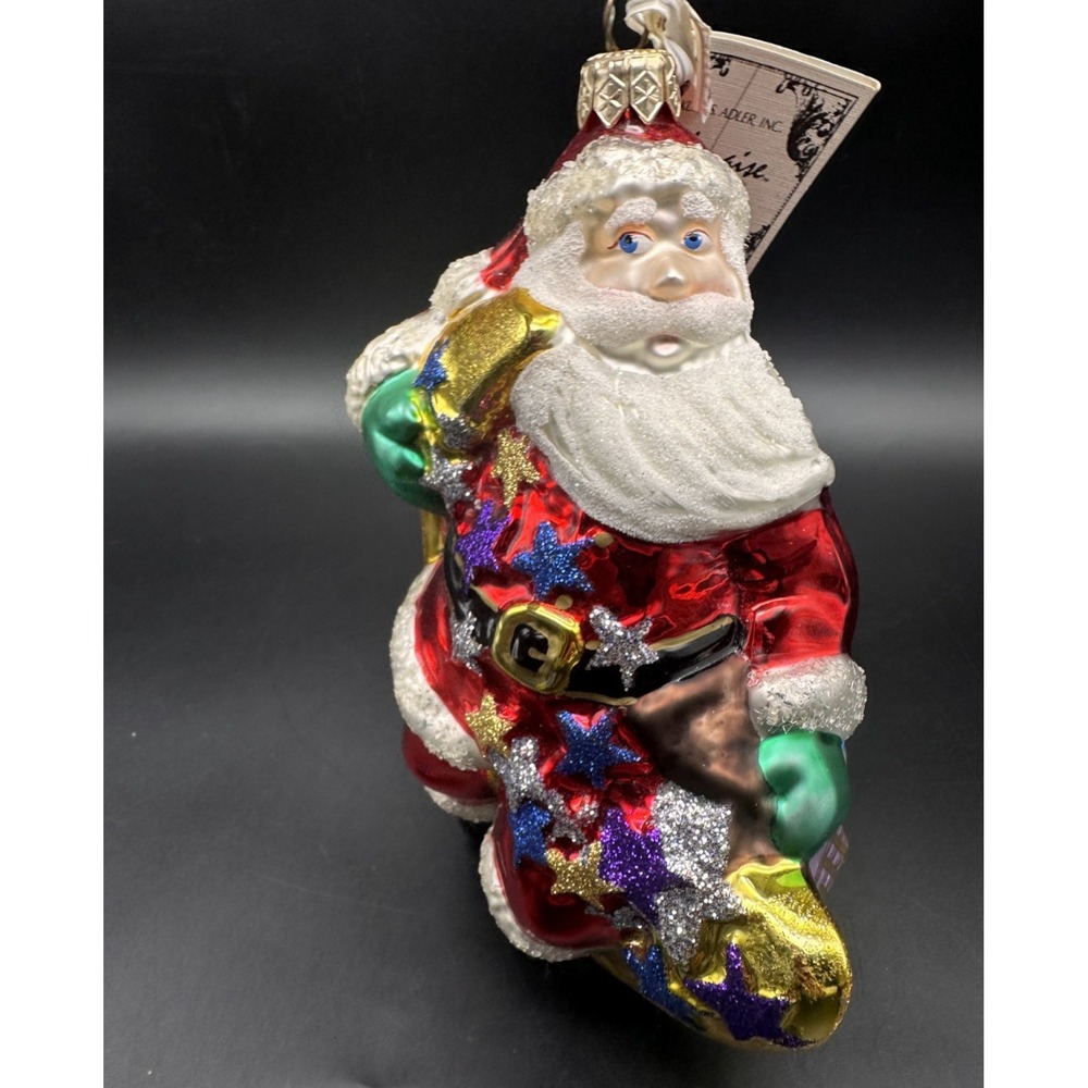 2000'S‎ KURT ADLER POLONAISE SANTA ON THE MOON ORNAMENT